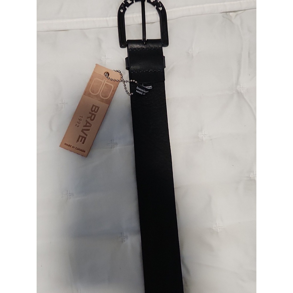 Brave 1992 Leather Belt Black Hardware Size 34 New With Tag - Picture 15 of 16